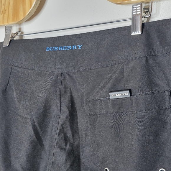 Burberry‎ London Swim Trunks Black / White Drawstring Unlined Men's Medium M - Picture 3 of 5